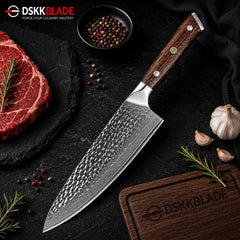 67 Layer Damascus Steel Chef Knife – Ultra Sharp 8 Inch Kitchen Knife with Desert Ironwood Handle, Professional Cooking Gift