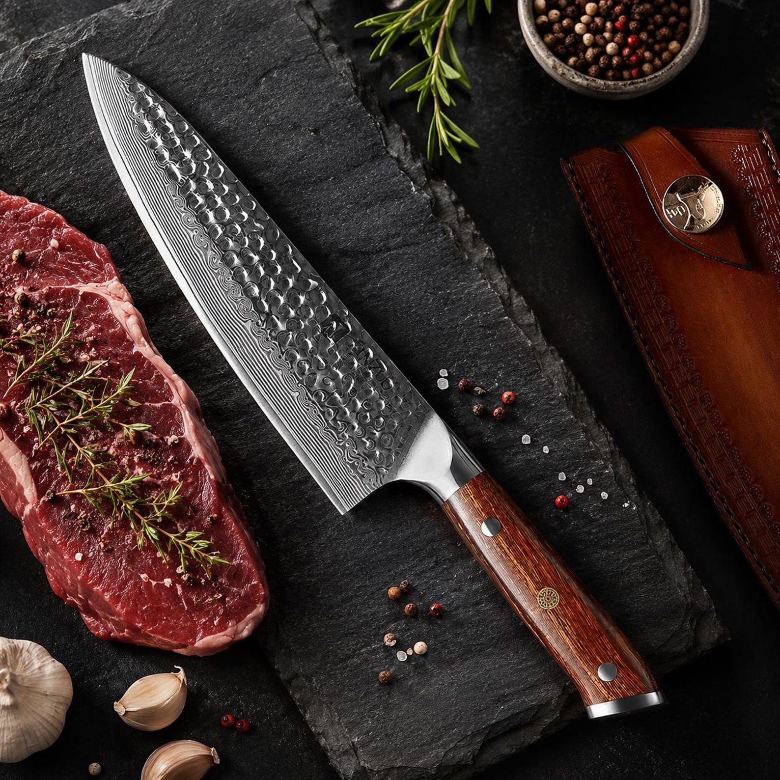 67 Layer Damascus Steel Chef Knife – Ultra Sharp 8 Inch Kitchen Knife with Desert Ironwood Handle, Professional Cooking Gift