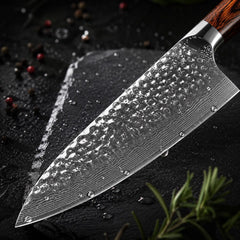 67 Layer Damascus Steel Chef Knife – Ultra Sharp 8 Inch Kitchen Knife with Desert Ironwood Handle, Professional Cooking Gift