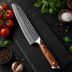 5 Piece Damascus Steel Kitchen Knife Set – Professional Chef Knives with Desert Iron Wood Handles, Luxury Cooking Gift Set