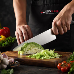 German Steel Kitchen Chef Knife with Natural Ebony Wood Handle – Razor Sharp Professional Cooking Knives, Premium Kitchen Gift Set