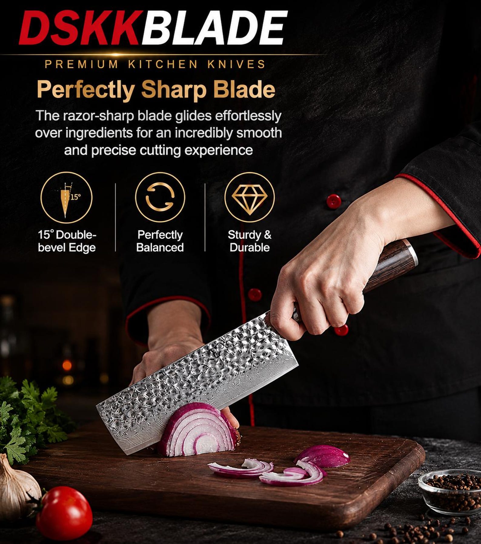 5 Piece Damascus Knife Set, 67 Layer Japanese Chef Knives, Hammered Steel Kitchen Knife, Pakkawood Handle, Gift Box