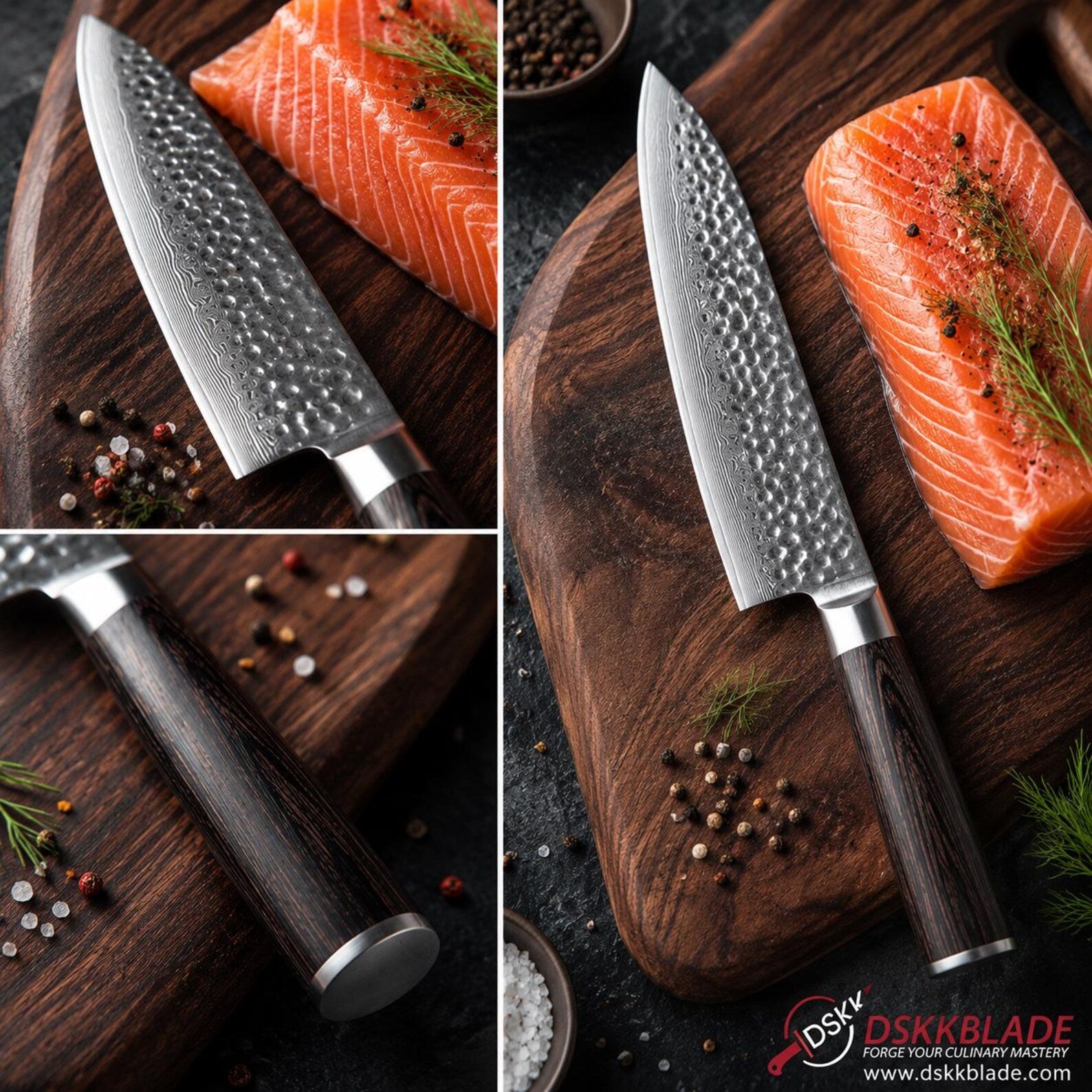 8 Inch Damascus Chef Knife, 67-Layer Steel Blade, Pakkawood Handle, Double Bevel