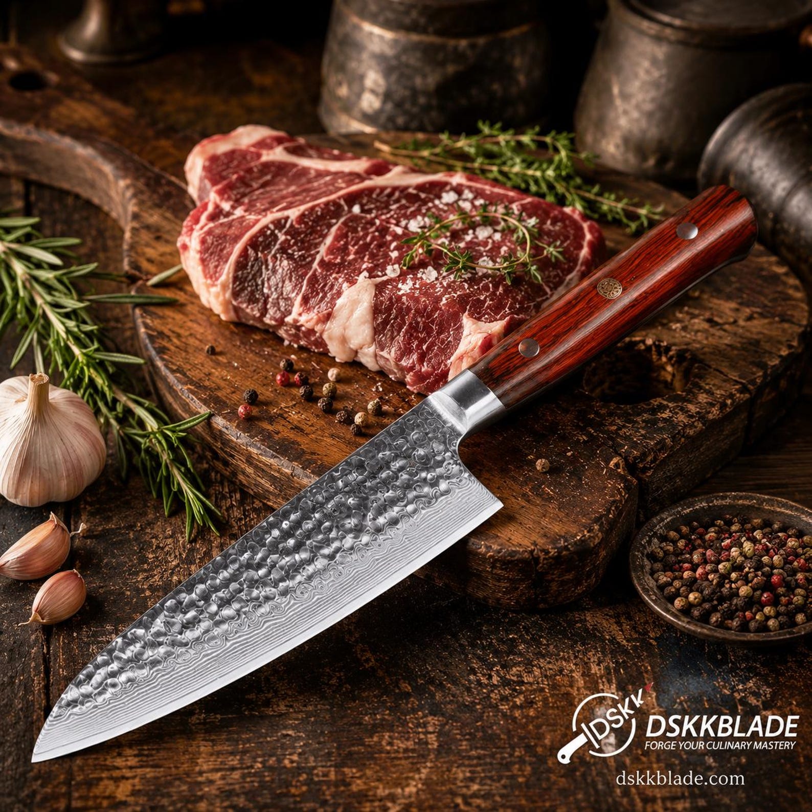 Batonnet Series 8 inch Damascus Steel Chef Knife