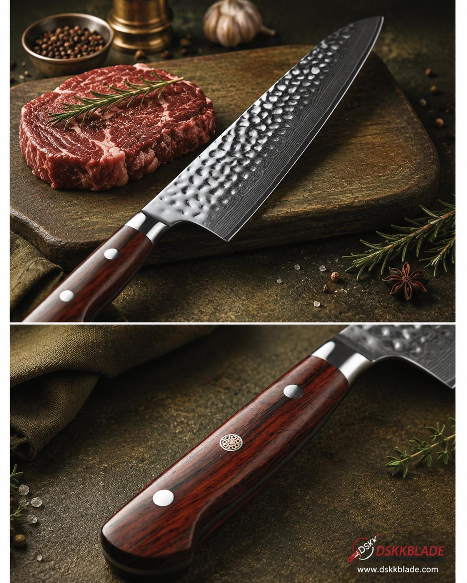 Batonnet Series 8 inch Damascus Steel Chef Knife