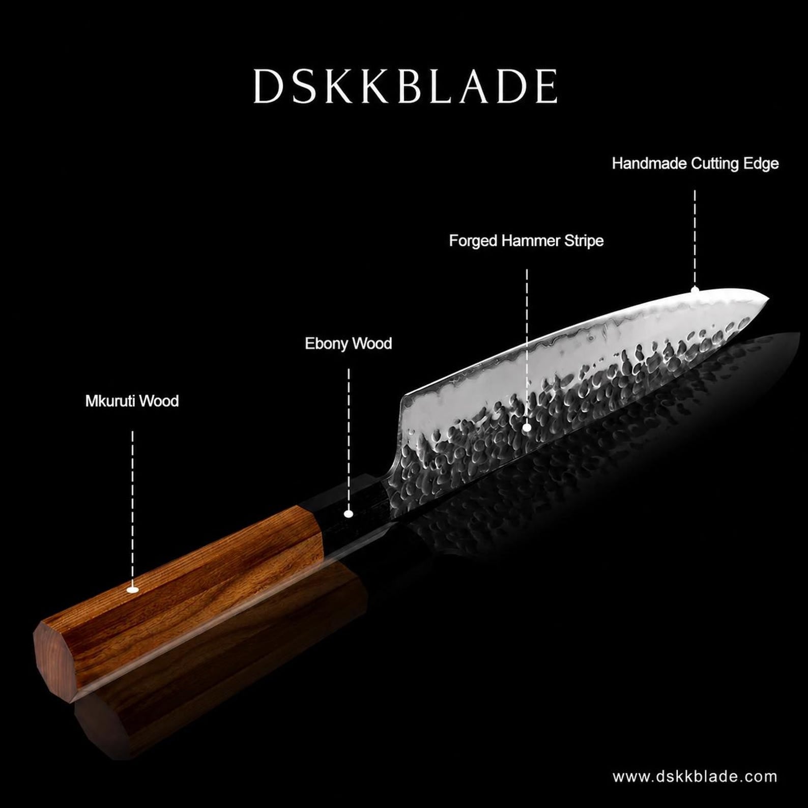 5 Piece Japanese San Mai Knife Set, AUS-10 Steel Chef, Kiritsuke, Nakiri, Boning Knives