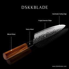 5 Piece Japanese San Mai Knife Set, AUS-10 Steel Chef, Kiritsuke, Nakiri, Boning Knives