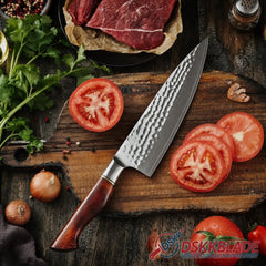8.5 Inch Damascus Chef Knife, 73 Layer Powder Steel, Rosewood Handle, Cooking Gift