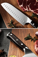 B35 3-Piece German Stainless Steel Kitchen Knife Set – Chef, Santoku & Utility Knives