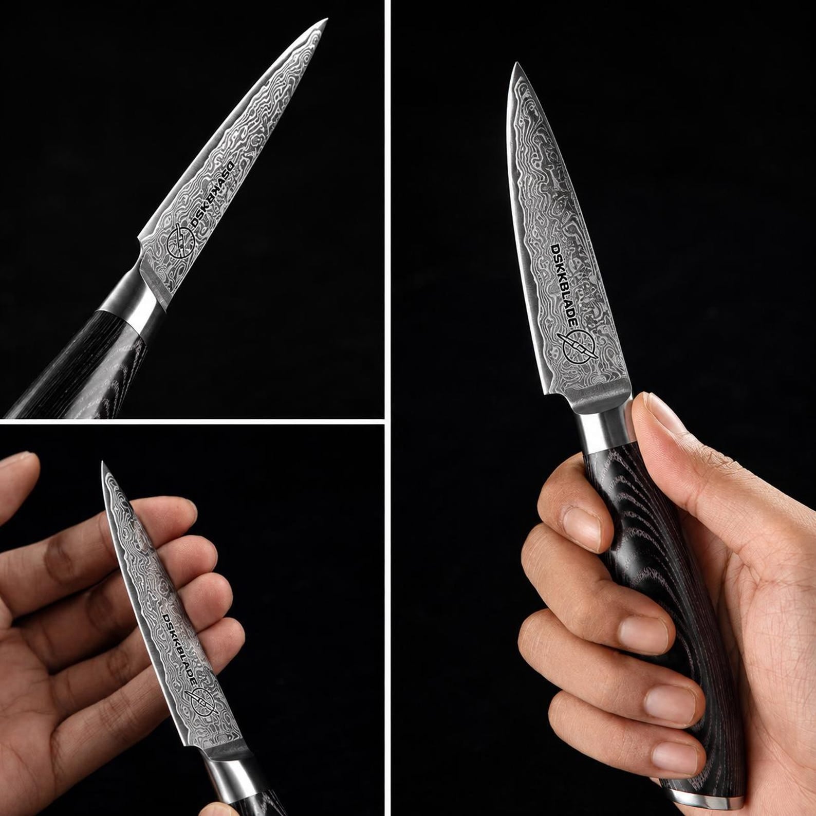 5 PCS Damascus Knife Set | 67 Layer Steel Chef Knives with Pakka Wood Handle | Japanese Style Kitchen | Professional Cookware Gift
