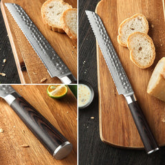 Black Hawk Series 8 inch Damascus Steel Bread Knife