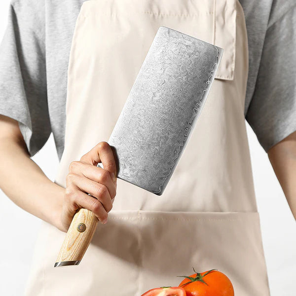 Blissful Edge Series 7.5 Inch Composite Steel Cleaver Knife Having Pakka Wood Handle