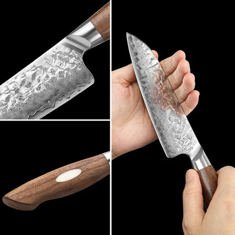 Black Wolf Series 5.5 Inch Damascus Steel Santoku Knife