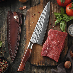 DSKK 30R: High-End Kitchen Chef Knife with Natural Rosewood Handle