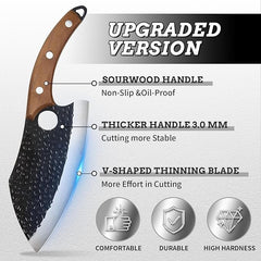 Hand Forged Chef Knife With Leather Sheath