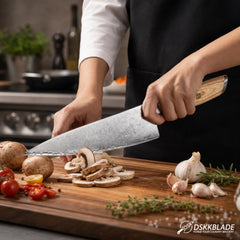 8.5 Inch Composite Steel Chef Knife, Pakkawood Handle, Professional Kitchen Slicing Knife