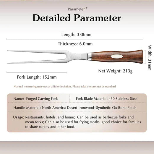 Bold Dynasty Series 5 Inch Steel Fork With Ironwood Handle