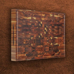 Premium End Grain Acacia Wood Cutting Board 02 with 350x250x26 mm dimensions. Durable and knife-friendly surface perfect for professional or home kitchens. Rich natural wood grain for elegant food prep and stylish serving.