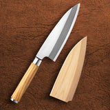 DSKK 180 Deba Knife+ Wooden Sheath, Having Nature Olive Wood Handle