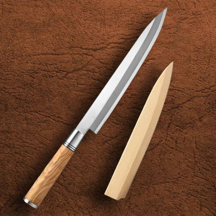 DSKK 240 Sashimi Knife+ Wooden Sheath, Having Nature Olive Wood Handle