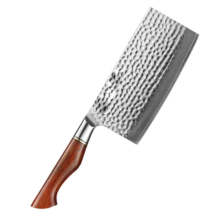 B30R 7 Inch Cleaver Knife, 73 Layers Damascus Steel With Powder Steel Having Nature Rosewood
