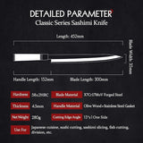 DSKK 300 Sashimi Knife+ Wooden Sheath, Having Nature Olive Wood Handle