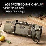 Green Chef Bag Having Thicked Canvas And Full Grain Leather