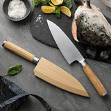 DSKK 180 Deba Knife+ Wooden Sheath, Having Nature Olive Wood Handle