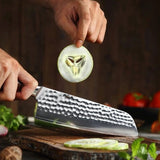 B30R 7 Inch Santoku Knife, 73 Layers Damascus Steel With 14cr14v3monb Powder Steel Having Nature Rosewood Handle