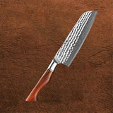 B30R 7 Inch Santoku Knife, 73 Layers Damascus Steel With 14cr14v3monb Powder Steel Having Nature Rosewood Handle
