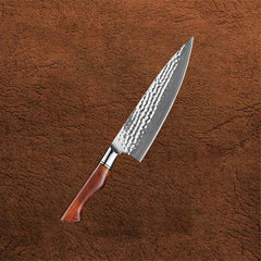B30R 8 Inch Chef Knife, 73 Layers Damascus Steel With 14Cr14V3MoNb Powder Steel Having Nature Rosewood