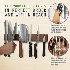 Best Quality Magnetic Knife Holder For Wall Made In Walnut Wood