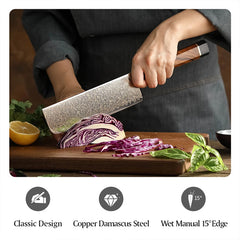 37 Layers Copper Damascus Steel 8 Inch Chef Knife