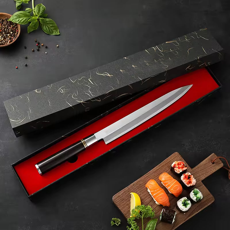 DSKK 240 Sashimi Knife + Wooden Sheath, Having Ebony Handle