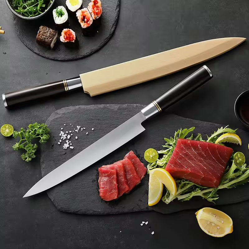 DSKK 240 Sashimi Knife + Wooden Sheath, Having Ebony Handle