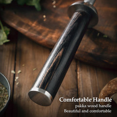 B1Z 9 inch Diamond Rod Quality Knife Sharpner with Nature ebony Wood