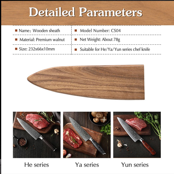 Custom Magnetic Wooden Sheath For Chef Knife