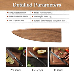 WYO2 Utility/Steak Knife Wooden Sheath (B1/B2/B9/B20/) Walnut Wood