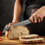 Bold Radiance Series 9 inch Damascus Steel Bread Knife