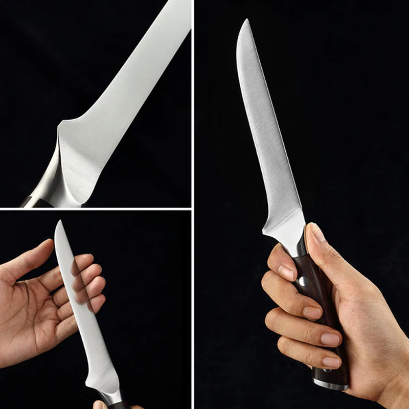 B13S 6 Inch Boning Knife, German 1.4116 Steel, Having Nature Ebony Wood Handle