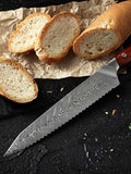 Blade Born Series 8.5 Inch Damascus Steel Bread Knife