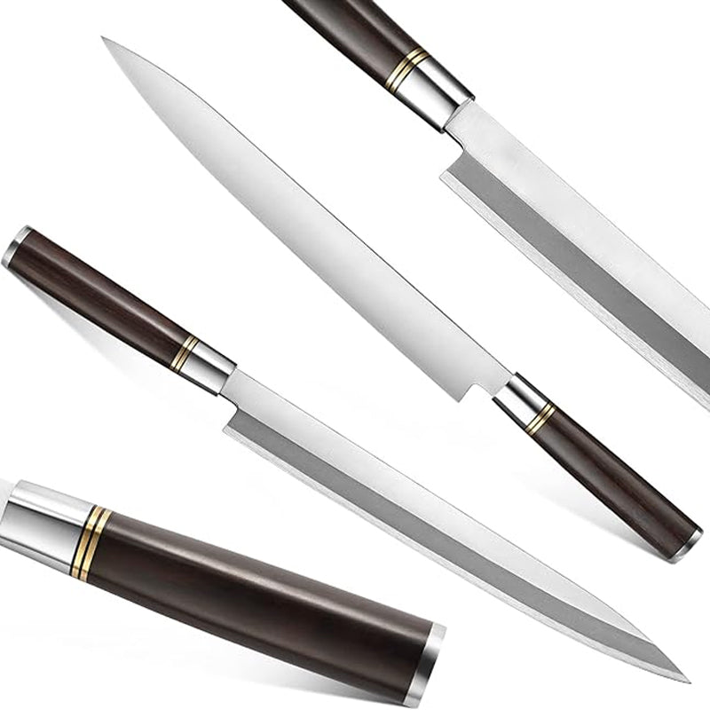 DSKK 300 Sashimi Knife+ Wooden Sheath, 7Cr17MoV Having Ebony Handle