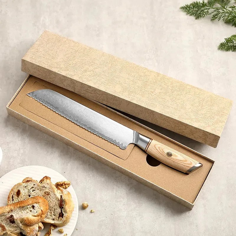 Blissful Edge Series 8.5 Inch Damascus Steel Bread Knife
