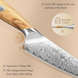 X01 5 Inch Utility Knife, 73 LAYERS Damascus STEEL WITH 14cr14v3monb POWDER STEEL Having Olive Wood Handle