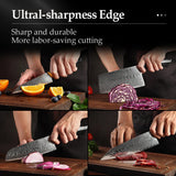 Bold Zenith Series 6 pcs Damascus Steel Knife Set With Black Handle