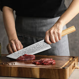 Prime Series 8.5 Damascus Steel Sakimaru Knife with Buffalo Horn Handle