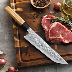 Prime Series 8.5 Damascus Steel Sakimaru Knife with Buffalo Horn Handle